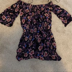 Black flowered romper
